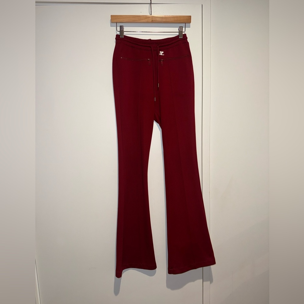 Courrèges Women's Tracksuit Interlock Pants 'Red' Flared S